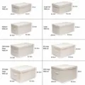 Foldable fabric storage box with lid, available in multiple sizes for clothes organizer. - Beige With Cover (Washable)