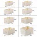 Foldable fabric storage box multi-size chart showing dimensions for home wardrobe clothes organization. - Beige Without Cover (Washable)