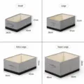 Foldable fabric storage box for clothes and home organization, available in multiple sizes. - Gray Spliced Black Without Cover (Washable)