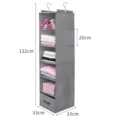 Organizer appendiabiti grigio a 6 ripiani con cassetto e doppi ganci per armadio guardaroba. - Grigio 6 Strati + 1 Cassetto