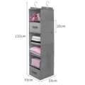 Organizzatore per armadio appendibile con cassetti, borsa portaoggetti in tessuto grigio. - Grigio 6 Strati + 2 Cassetti