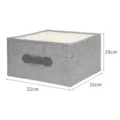 Scatola portaoggetti in tessuto grigio con manico in pelle, organizer quadrato pieghevole armadio 32cm - Cassetto Grigio