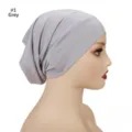 Modaler Stretch-Unterzieh-Hijab Kappe Seitenansicht, weiches atmungsaktives Tuch für Damen. - #1 Hellgrau