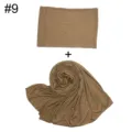 Khaki Modal Schal und Unterziehkappe Set, weiche tägliche Hijab Kombination. - Khaki