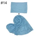 Einfarbiges Modal Jersey Schal und Unterziehkappe Set, weiches tägliches Hijab Zubehör. - Hellblau