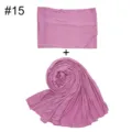 Einfarbiges Modal Baumwolle Damen Schal und Unterziehkappe Set, weiches Hijab Zubehör. - Rosa
