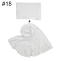Einfarbig weich Modal Baumwolle Damen kleiner Schal und Innencape Detail Set fuer Alltag. - Weiß
