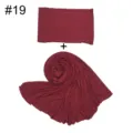 Einfarbig Damen Hijab Kappe und Schal Set weich bequem Alltag Mode Accessoire - Burgunderrot