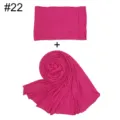 Einfarbiges Modal Baumwoll Hijab Schal und Kappen Set, weicher atmungsaktiver Stoff, Detail. - Hellrosa