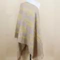 Écharpe châle imitation cachemire brodée de paisley fil d'or 450g de haute qualité - Chameau