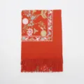 Stile bohémien arancione ricamato finta cachemire sciarpa da donna calda variante modello. - rosso mattone