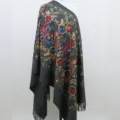 Winter Chinese stijl geborduurd imitatie kasjmier warme kwast sjaal omslagdoek variant - donkergrijs