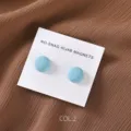 Matte runde magnetische Hijab Nadeln im Zweierpack für Schals und Tücher, blaue Farbe. - COL.2 Hellblau