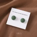Matte green round magnetic hijab pins detail view, minimalist alloy clothing accessories clasp. - COL.5 Multi