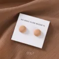 Matte round strong magnetic hijab pins scarf clips accessory two pieces set detail view. - COL.7 Khaki