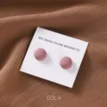 Round matte magnetic hijab pins scarf clips, stylish pink alloy accessories two piece set. - COL.9 Purple
