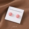 Matte pink round hijab magnets strong magnetic scarf clips 2pcs set for women accessories - COL.10 Pink