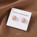 Matte pink round magnetic hijab pins detail shot, secure magnetic scarf clips accessories. - COL.11 Light Pink
