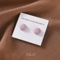 Detail shot of matte finish round hijab magnetic pins, minimalist design, 2-piece set. - COL.12 Light Purple