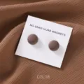 Matte round magnetic hijab pins, two-piece set, perfect for securing scarves and collars safely. - COL.18 Coffee