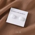 Matte round hijab magnets pair, white anti-snag magnetic pins for scarves and shawls. - COL.28 White