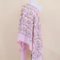 Pink cashmere-feel embroidered scarf, ethnic style floral shawl for women and winter wear. - Bright Pink