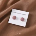 Matte round magnetic hijab pins detail view, stylish metal scarf and shawl clips, set. - COL.30 Yellow