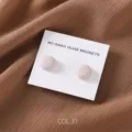Round matte magnetic hijab pins, light pink scarf clips, two pieces set for daily wear. - COL.31 Light Pink