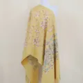 Thickened cashmere-feel women's shawl with ethnic paisley and floral embroidery for warmth. - Light Yellow