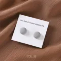 Grey matte round magnetic hijab pins detail view, secure scarf and shawl accessories set. - COL.32 Gray