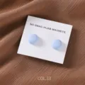 Matte magnetic hijab pins round metal scarf clips in light blue set of two detail shot. - COL.33 Light Blue