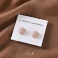 Matte round magnetic hijab pins, secure scarf clips in soft pink, elegant two-piece set. - COL.34 Light Pink