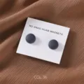 Matte magnetic hijab pins round scarf magnets clothing accessories 2pcs set detail view - COL.36 Dark Green