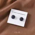 Round matte strong magnetic hijab clips pins scarf accessories in a two pieces set. - COL.38 Dark Blue
