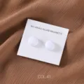 Round matte strong magnetic hijab pins scarf clips chic metal accessories two pack - COL.41 White