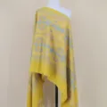 Yellow Cashmere Feel Paisley Scarf Gold Thread Embroidery Women Shawl Winter Warm Cloak - Yellow