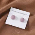 Round matte magnetic hijab pins set, alloy scarf buckle and collar clips accessory. - COL.45 Light Purple