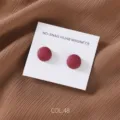 Matte Round Magnetic Hijab Pins No-Snag Scarf Clips Muslim Headscarf Accessories 2pcs - COL.48 Burgundy