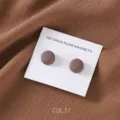 Matte round hijab magnets for women, strong magnetic pins, scarf clips, 2 pcs set brown. - COL.51 Dark Brown