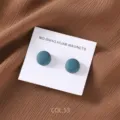 Round matte hijab magnets scarf clips strong magnetic pins two pieces set blue green - COL.53 Teal