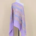 Purple cashmere feel paisley embroidered women winter warm shawl scarf tassel style - Light Purple