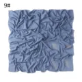 Blauwe chiffon vierkante sjaal met strass veer patroon en glinsterende kristallen rand. - Maat 9