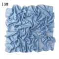 Lichtblauwe chiffon vierkante sjaal met hot-drilling details, elegant hoofddoekontwerp. - 10#