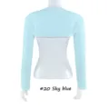 Coton modal protection solaire bolero manches couvrantes bleu ciel vue arriere detail - Bleu Ciel (#20)