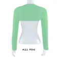 Boléro manches raglan anti-UV en coton modal vert menthe, protège-bras respirant et élégant. - Vert Menthe (#21)