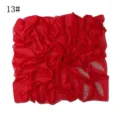 Rode chiffon vierkante sjaal met strass veren ontwerp, elegante mode hoofddoek voor dames. - 13#