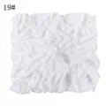Detail witte chiffon vierkante sjaal, met delicate strass bladpatronen en sprankelende randen. - 19#