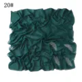 Donkergroene chiffon vierkante sjaal met strass bladpakket en glinsterend randontwerp. - 20#