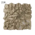 Khakikleurige chiffon vierkante hoofddoek met strass blad details en glinsterende rand. - 21#