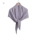 Solid color pleated chiffon scarf with silver glitter, elegant grey square wrap shawl. - 4#